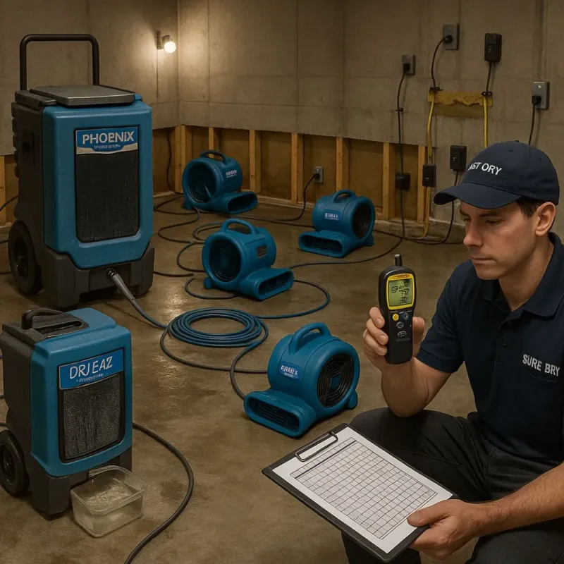 Structural Drying and Dehumidification process in Grinnell, IA